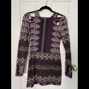 Free People Bodycon Dress with Long Sleeves and Open Back